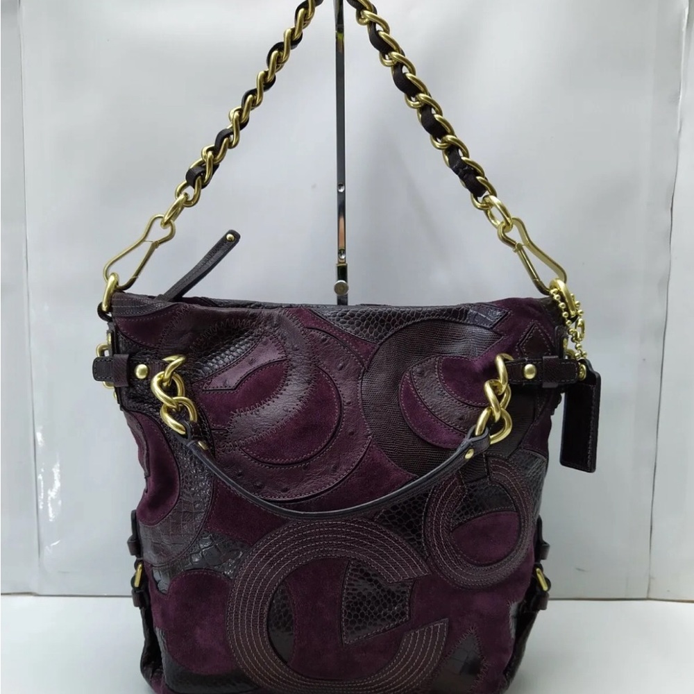 Coach Brooke  RARE Authentic
Patchwork Bag - Plum - Picture 3 of 12